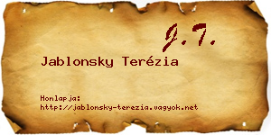 Jablonsky Terézia névjegykártya