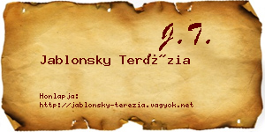 Jablonsky Terézia névjegykártya