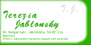 terezia jablonsky business card